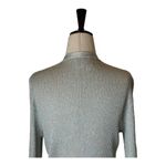 Luisa Spagnoli Sweater Women Small‎ Silver Metallic Knit Open Italian Cardigan Photo 3