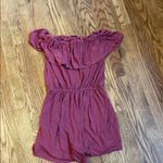 Abercrombie & Fitch Off-Shoulder Burgundy Romper Photo 3