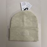 Lululemon  NWT Warm Revelation Beanie Merino Wool Blend Heathered Bone Color Photo 4
