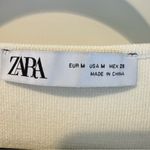 ZARA  Off-White Knit Gold Button Sleeveless Top Vest | M Photo 3