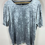 Carole Little Women’s Plus Size Top Silver Crushed Velvet 1X VTG New Years Photo 0