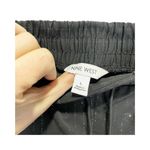 Nine West Tie Waist Jogger Black Metallic Pin Striped SZ L Career Mid Rise Photo 2