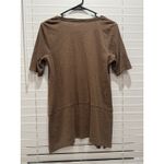 J.Jill Women‎ Short Sleeve Crew Neck Shirt Tunic Brown Size S 100% Pima Cotton Photo 6