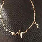 NEW Heartbeat Necklace Women’s Gold Colored Necklace w/ Heartbeat & Heart Charm Photo 3
