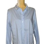 1901  blue and white striped button up shirt !  Nwot Photo 5