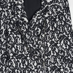 Boston Proper Black White Lace Asymmetrical Zipper Sleeve Moto Jacket Size 8 Photo 6