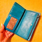 Michael Kors  leather wallet, teal blue, studded 7”x4” Photo 7