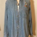 MIAMI DOLPHINS DENIM BUTTON DOWN SHIRT NFL MENS SMALL VINTAGE UNISEX Blue Size undefined Photo 6