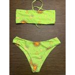 Zaful  Large 2 Piece Green Lace Up Sun & Moon Celestial Bikini Bathing Swim Suit Photo 1