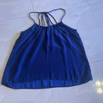 Womens Top Cami Dusk 100% Silk Navy Royal Blue Check The Measurements Lightweigh Size undefined Photo 3