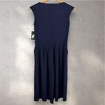 Ralph Lauren Lauren  Crop Jumpsuit Sz 2 Navy Blue Boat‎ Neck Culotte Career Party Photo 3
