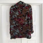 Soft Surroundings  Silk Velvet Floral Button Down Blouse - Small Photo 1