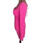 Lulus Feel the Attraction Hot Pink Ruched Long Sleeve Bodycon Dress size L Size L Photo 5