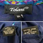 Tolani blue Electric Paisley‎ Shift Dress with tassle half Photo 11