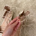 ALDO  Cream Lace-Up Ballet Flats Photo 4