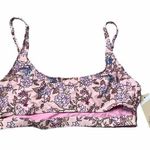 Ris-k  Swimwear Pink Floral Bikini Top Size L Photo 0