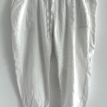 Old Navy Pants Womens XL White Linen Blend Ankle Coastal Beachy Lightweight Photo 0