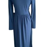 Grace Karin Beautiful blue maxi dress, long sleeves, ruched waist for s Photo 7