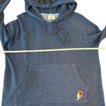 Sundry  Women's Blue Spells Out Love Pullover Hoodie Size‎ 2/Med Lightning Bolt Photo 5