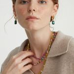 Dangle Emerald Earrings Green Emerald Earrings Statement Earrings Photo 3