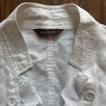 Multiples  White Linen Womens Jacket White Ruffle Buttons Flare Sleeve Size XL Photo 1