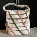 NWT Mersi Vegan Leather Kara Bucket Bag, White Photo 0