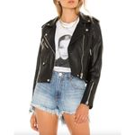 BLANK NYC Cropped Vegan Leather Moto Jacket in Morning Gram XSmall Womens Faux Photo 2