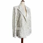 Nadine Merabi Velvet Lace Blazer White Size 12 Photo 7