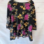 Jessica London Black and Pink 3/4 Sleeve Boxy Blouse Photo 1