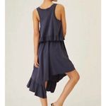 Anthropologie  Daily Practice Blue Patricia Asymmetrical Ruffle Midi Dress Medium Photo 1