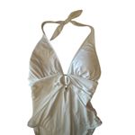 Carmen Marc Valvo  White Deep V One Piece Swimsuit Women's 12 Shaping Liner New Photo 2