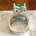 Ladies elegant large paraiba tourmaline emerald heart stone 925 ring 6 NIB Silver Photo 8