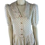 American Vintage  Shirt waist dress cream with hearts all over size small Photo 6