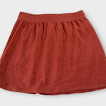 Charlie Holiday  Textured Mini Skirt Women's‎ 6 Orange Rust Elastic Waist NWT Photo 0