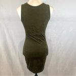 Windsor army green suede faux wrap mini dress size medium Photo 3