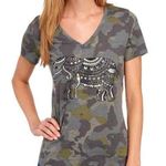 MIC & JAX Camo Elephant Print Tee Shirt Size XL Photo 0