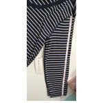 Three Dots  Navy White Stripe V Neck 3/4 Sleeve Tee Top Women's Size L‎ Photo 8