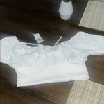 American Eagle  Outfitters White Tie-Back Crop Top Photo 1