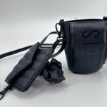 BEIS  Black Travel Drink Faux Fur Koozie Sling‎ Bag Wallet Strap Accessory NWT Photo 8