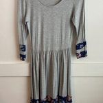 Reborn J  Gray & Floral Quarter Sleeve Mini Dress Photo 0