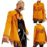 Danielle Bernstein NWT! Faux-Suede Fringe Jacket Photo 1