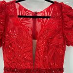 Mac Duggal formal prom quince wedding guest long train dress puff sleeve size 4 Photo 6