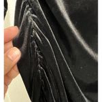 White House | Black Market WHBM Velvet Midi Dress  XS Black‎ Boat Neck 3/4 Sleeve Side Ruching Classic Photo 3