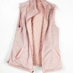 TEEZ HER Pink Reversible Faux Fur Puffer Quilted Full Zipper Vest, Size Medium Photo 6
