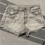 American Eagle  Outfitters Womens Grey Denim Cutoff Shorts Size 8 Frayed Hem Photo 0