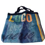 Aerie Blue & Yellow Multicolor Loco in Love Pineapple Beach Bag Tote Women Photo 5