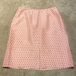 Donna Morgan  Vtg Silk Black Shell Pink Polka Dot Lined Front Vent Skirt Size 14 Photo 0