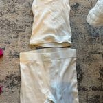 SKIMS Cream Ribbed Boxer & Tank Top Set Photo 0