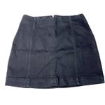 Wild Fable A-Line Denim Jean Mini Skirt Black Cotton Stretch Back Zip Sz 10 Photo 1