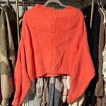 Free People Bright Orange Crew Neck Sweater Photo 0
